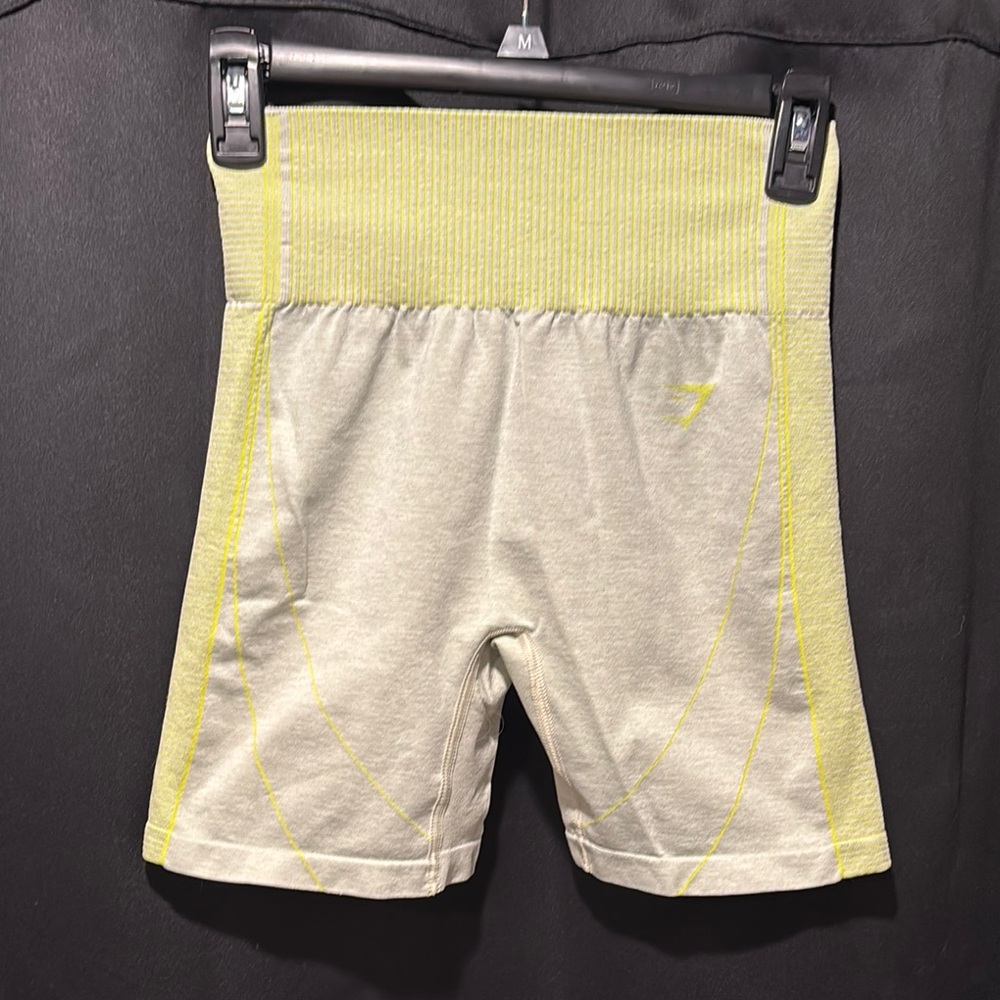 Gymshark Gray and Lime Athletic Shorts